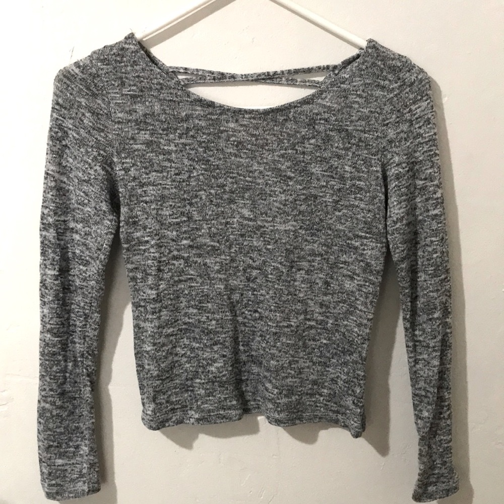 Cross-opened back long sleeve